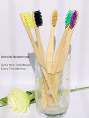 Goaycer Bamboo Toothbrushes Medium Bristles - Family 10 Pack Eco Friendly Biodegradable Organic Premium Wooden Toothbrush