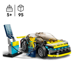LEGO City Electric Sports Car Toy for 5 Plus Years Old Boys and Girls, Race Car for Kids Set with Racing Driver Minifigure, Building Toys 60383