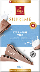 Frey Supreme Extra Fine Milk 100g - Cocoa 31% Minimum - Swiss Premium Chocolate - Rainforest Alliance Certified - Chocolate Bar