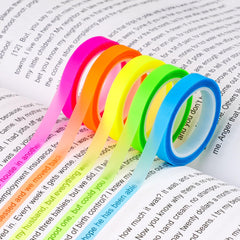 Highlighter Tape, 10 Rolls Book Tabs, Transparent Sticky Notes, Bible Tabs, Clear Sticky Notes, Annotation Tabs Kit, Colorful Revision Stationery Supplies for Study Essentials Stationery