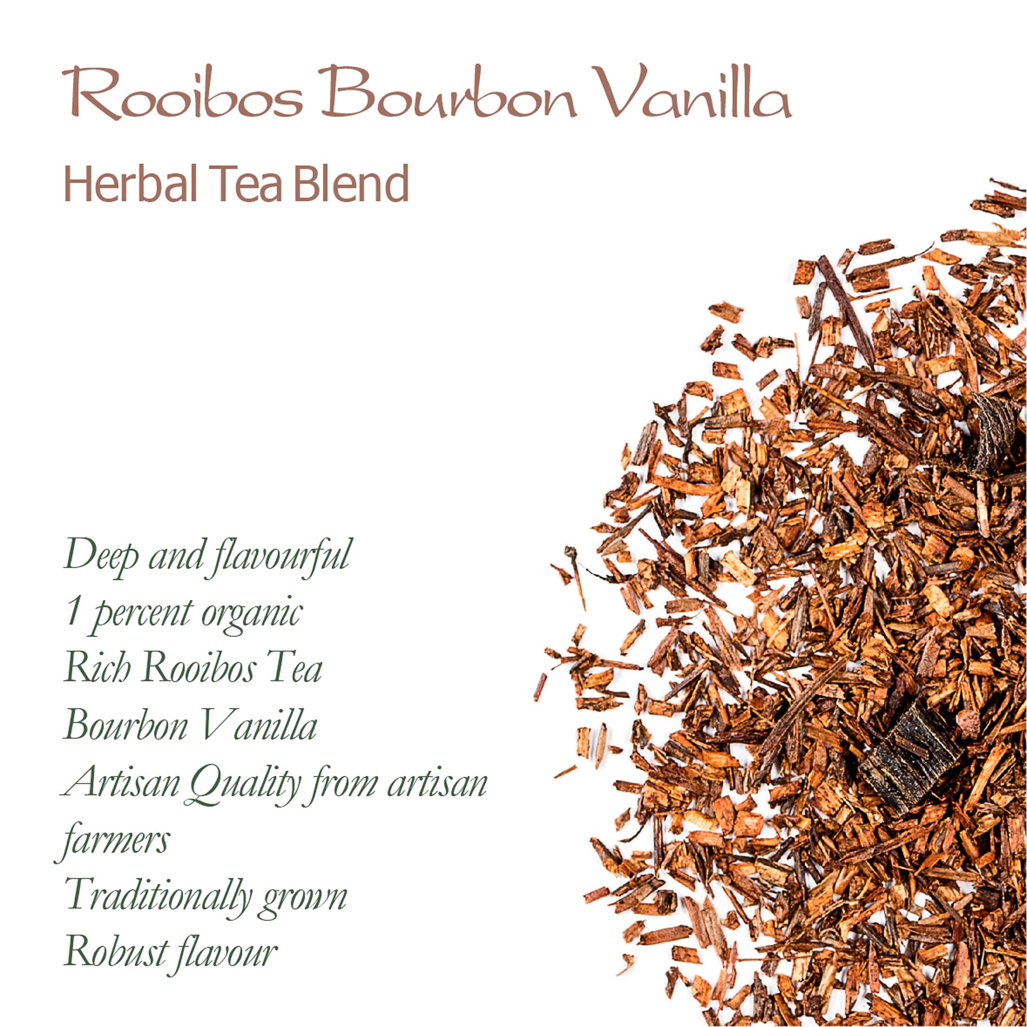 Rooibos Bourbon Vanilla - Organic Red Bush Tea - South African Redbush 100g