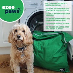 Ezee Paws Pet Laundry Bag for Washing Machine - 75cm x 60cm Large Washing Bag for Laundry - Pet Hair Catcher Wash Bag with Zipper and Hanging Loop