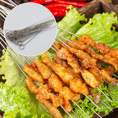 30 Pieces Kebab Skewers Reusable Stainless Steel Grilling BBQ Stick Skewers, 3 Sizes (15cm/20cm/25cm)