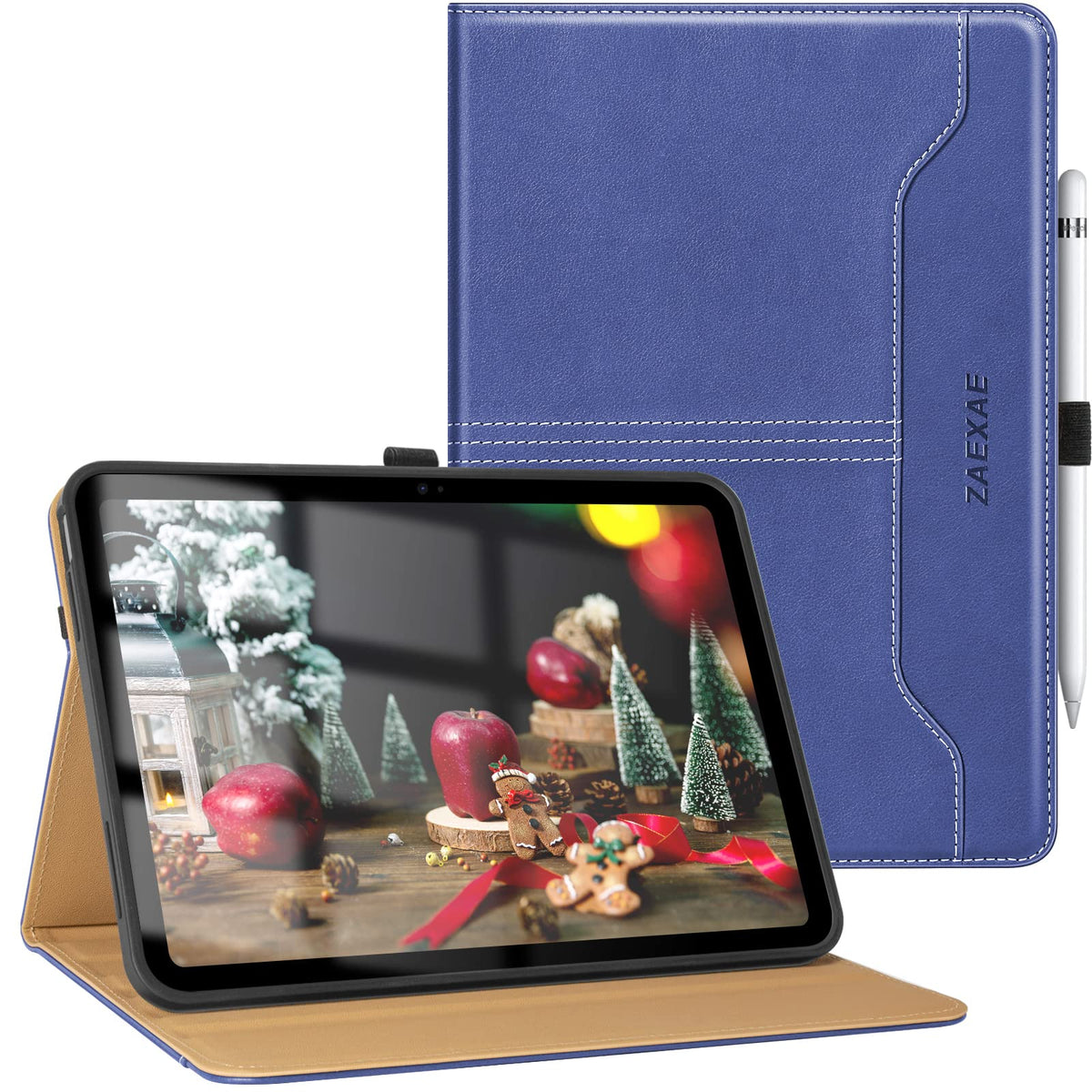 iPad 10th Generation Case iPad 10.9 Inch Case 2022, iPad Case 10th Generation [Multi-Angle Viewing] Smart Cover with Hand Strap, PU Leather, Auto Wake/Sleep, Blue