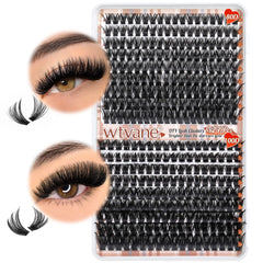 wtvane Thick Individual Eyelashes 80Dand100D Cluster Lashes 324PCS False Eyelashes Clusters D Curl Wispy Lashes Individual Cluster 10-18MM Fluffy Lash Extensions (80Dand100D-0.07D-10-18MIX-324PCS)