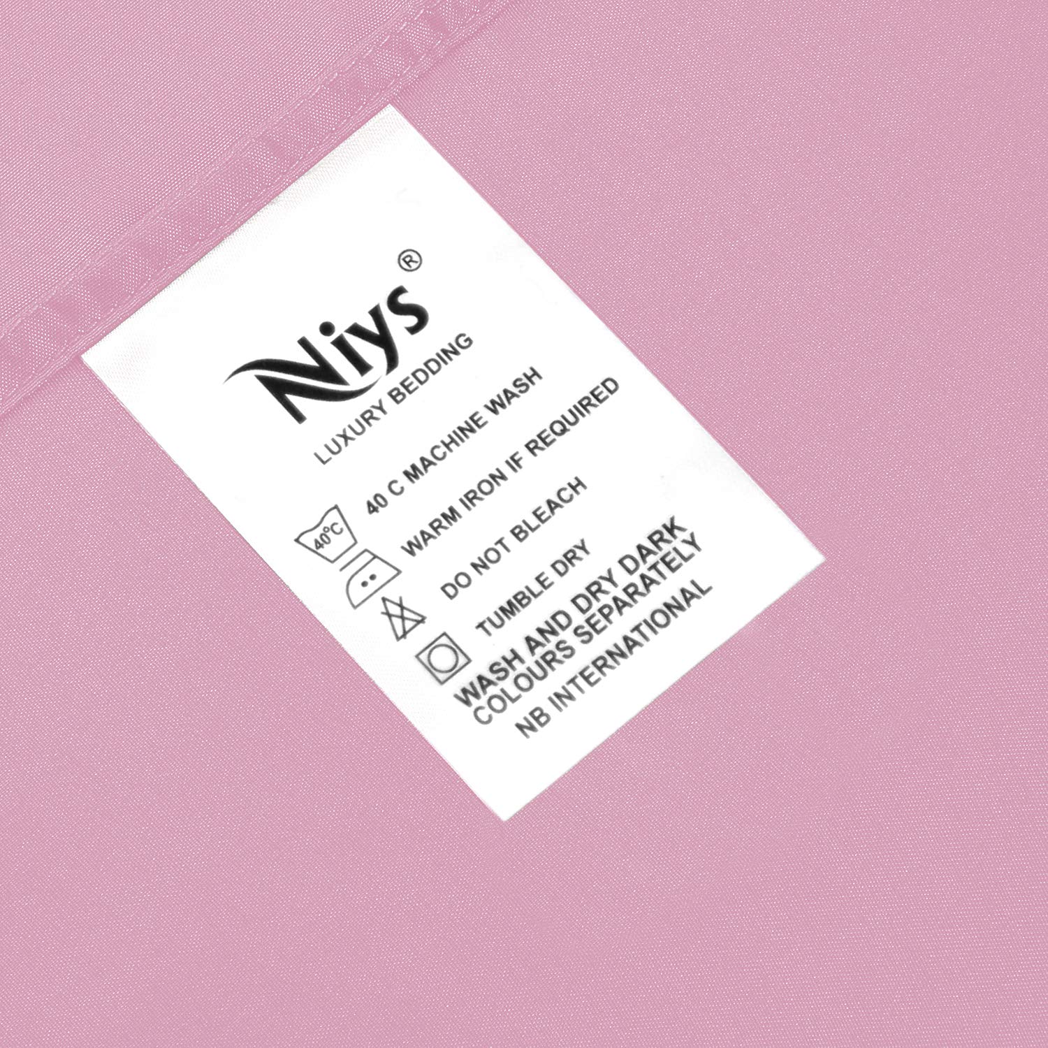 NIYS Luxury Bedding 100% Egyptian Cotton 10 inches/25CM Fitted Sheets (Double, Pink)