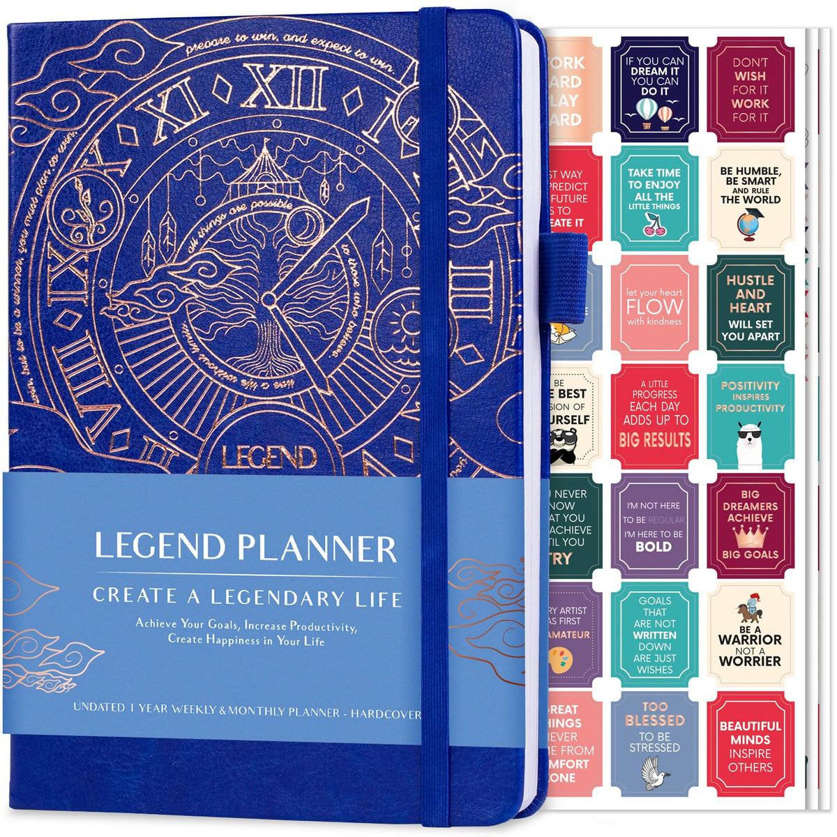 Legend Planner – Weekly & Monthly Life Planner to Hit Your Goals & Live Happier. Organizer Notebook & Productivity Journal. A5 (Royal Blue)