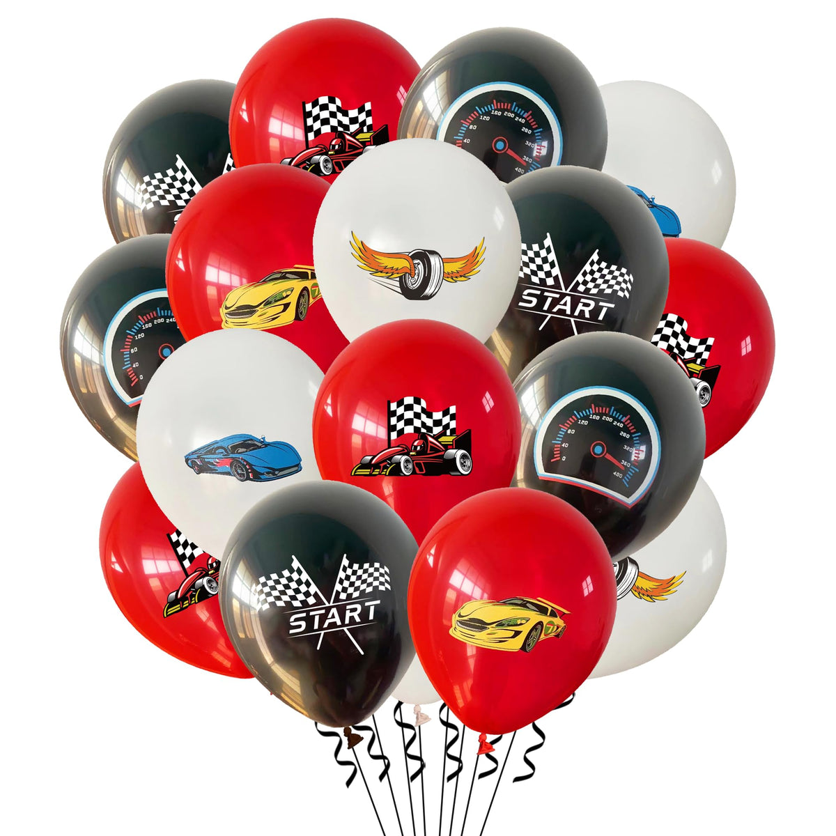 Racing Car Birthday Decorations Balloons - 42pieces Race Car Birthday Latex Balloons for Kids Racing Themed Birthday Party Decoration Supplies