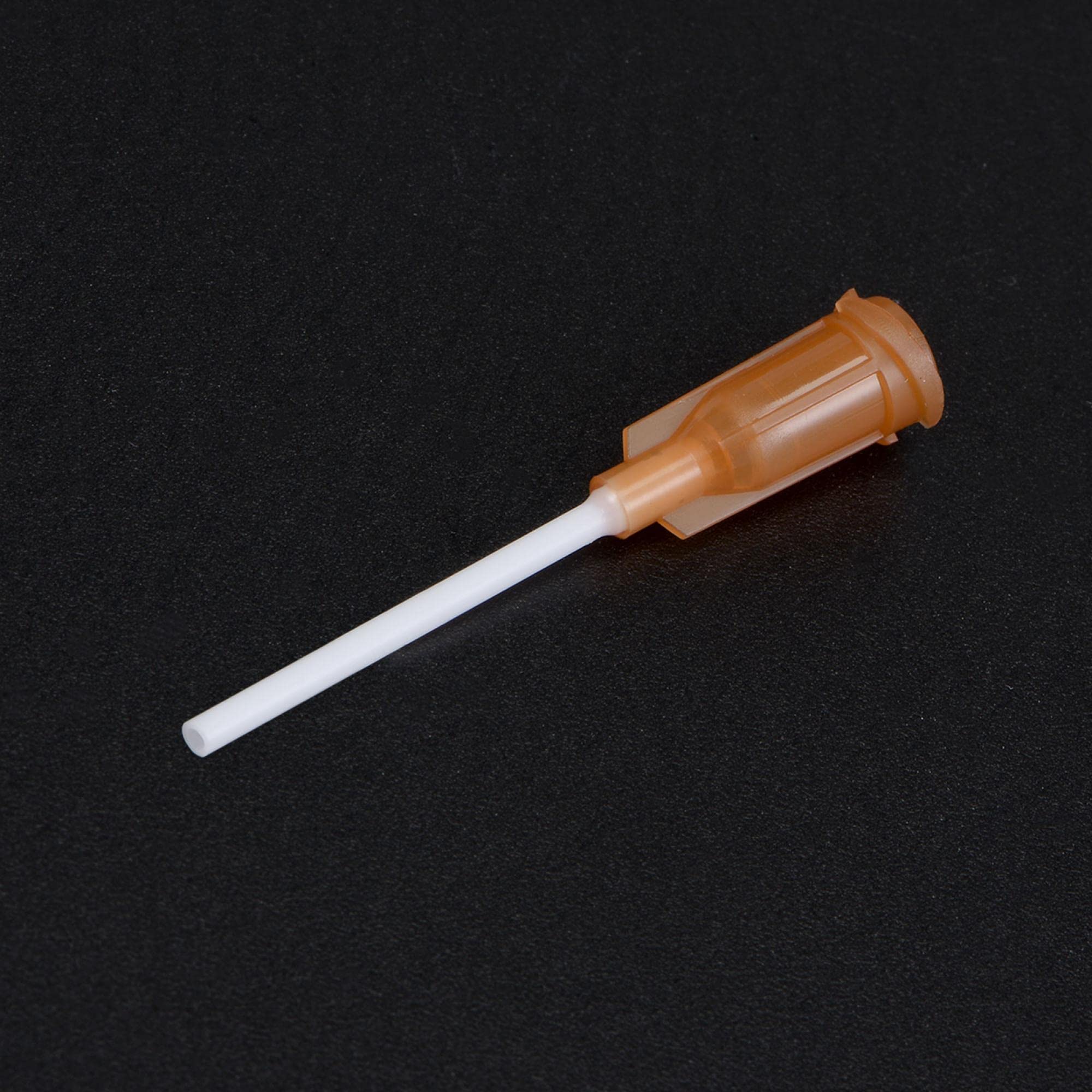 sourcing map 50 Pcs 15G Plastic Dispensing Needles, 1 inches PP Glue Needle Tube Blunt Luer Lock Tips with PP Flexible Needle for Liquid Glue Gun, Amber