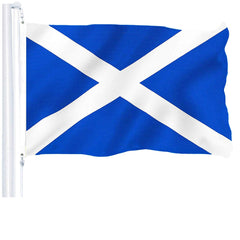 G128 Scotland (Scottish) Flag   3x5 feet   Printed 150D – Indoor/Outdoor, Vibrant Colors, Brass Grommets, Quality Polyester, US USA Flag, Much Thicker More Durable Than 100D 75D Polyester