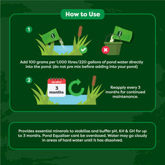 Envii Pond Equaliser – Pond pH Buffer Instantly Balances, and Stabilises pH, KH and GH Levels – 250g