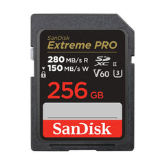 SanDisk 256GB Extreme PRO SDXC, Card up to 280MB/s, UHS-II, Class 10, U3, V60