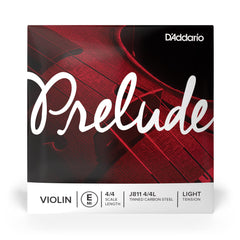 D’Addario Prelude Violin Single String, Single E String, 4/4 Scale, Light Tension - J811 4/4L - Solid Steel Core, Warm Tone, Economical and Durable – Educator’s Choice for Student Strings – 1 String