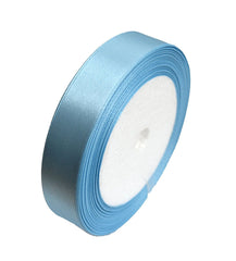 GCS 25 Meters Of Satin Wedding Party Ribbon 15mm In Multiple Colours Pack Rolls (Light Blue)
