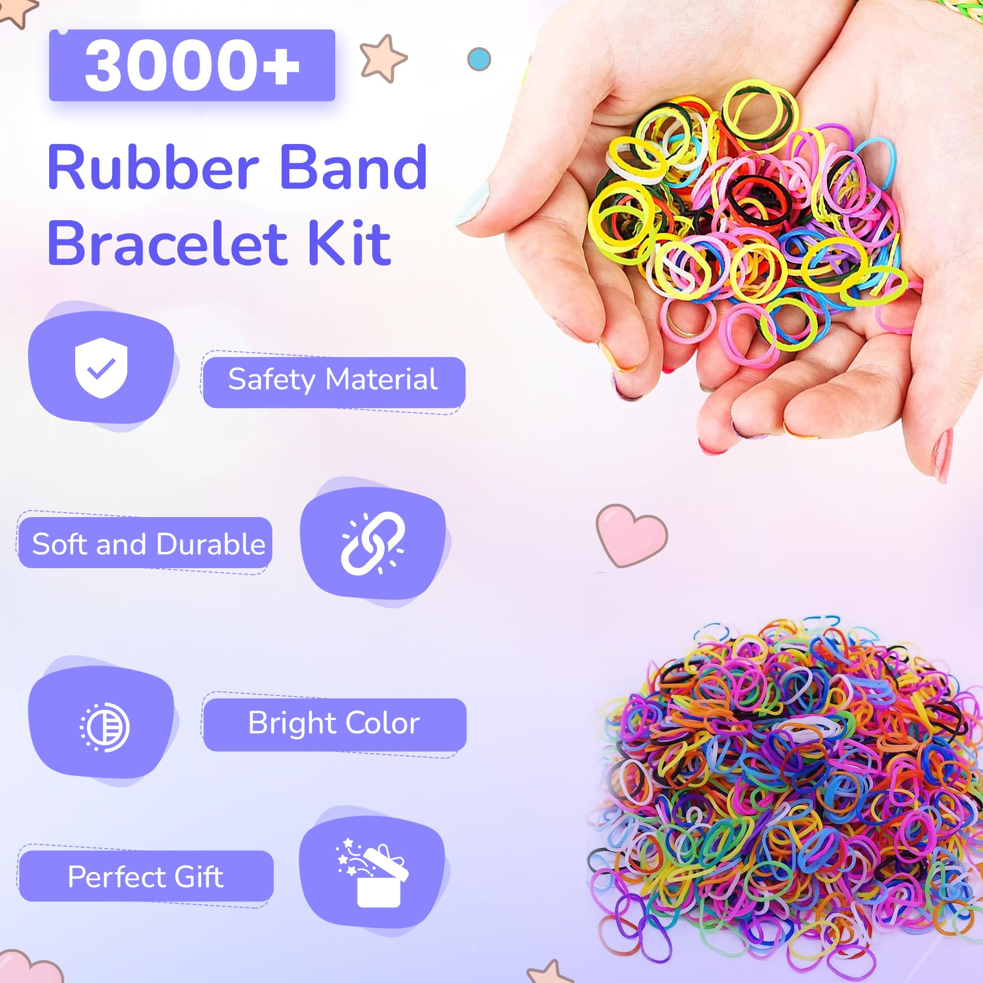 BIZEE 2700and Loom Bands,Loom Band Kit for Boys and Girls 32 Dazzling Colors, Loom Bands Starter Kit for Refill Making Craft Kits, DIY Bracelet Making Kit with Accessories and Storage Box