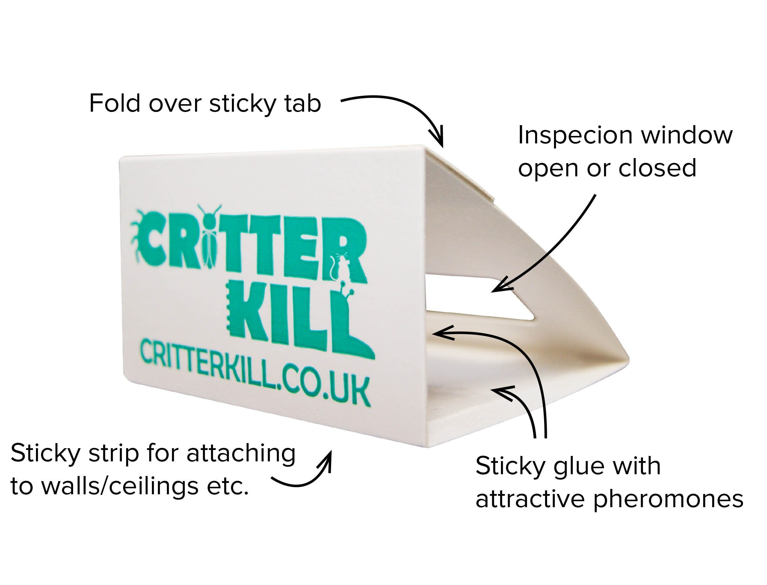 CritterKill Spider Trap 30 Pack - Spiders And Crawling Insect Killer Traps - Child And Pet Safe - Eco Friendly