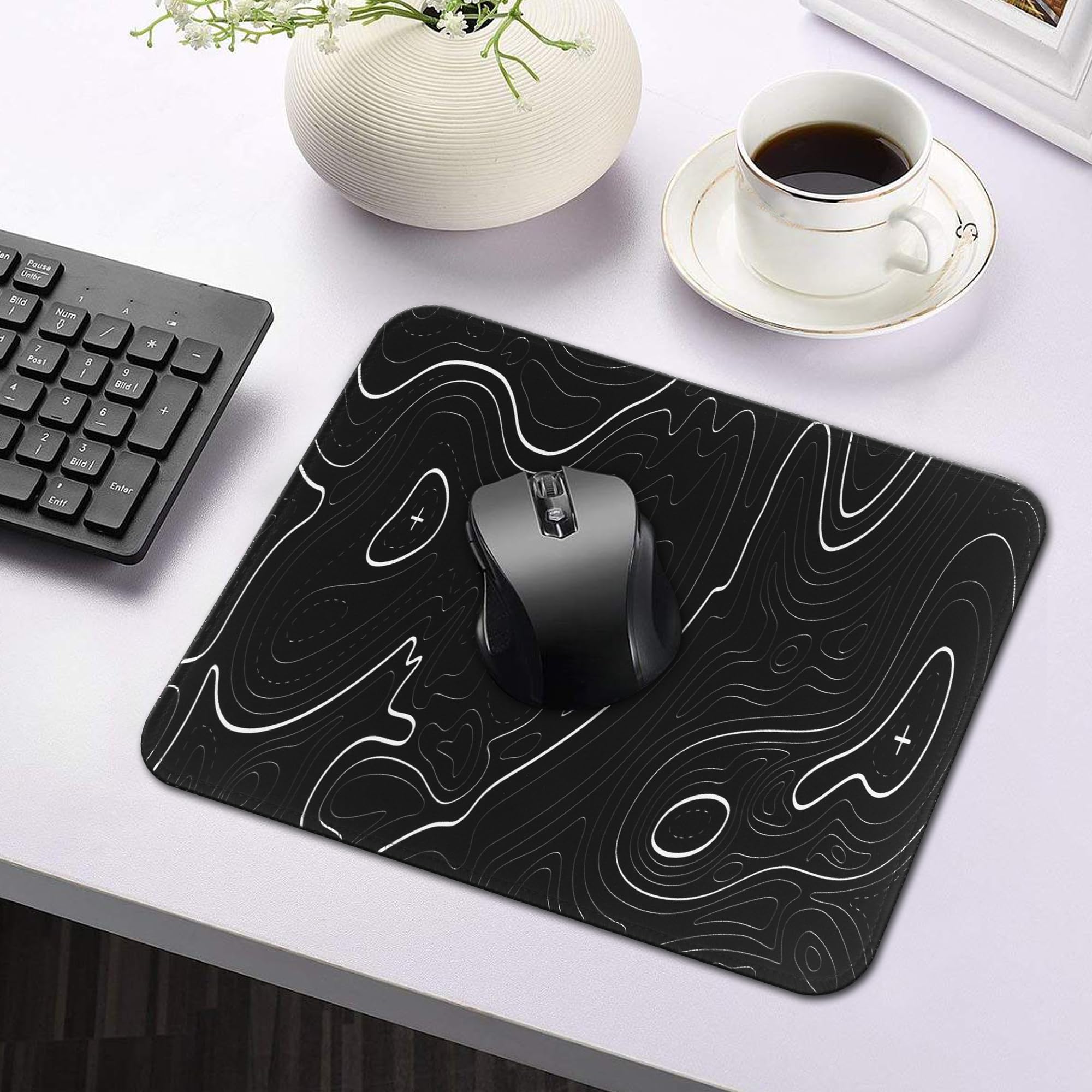 HoYiXi Mouse Mat 2 Pack（270 x 210 x 3 MM,Mouse Pad Soft Smooth Surface and Anti-Slip Rubber Base Waterproof Soft Cloth MousePads for Home Office Work, 270 x 210 x 3 MM,black