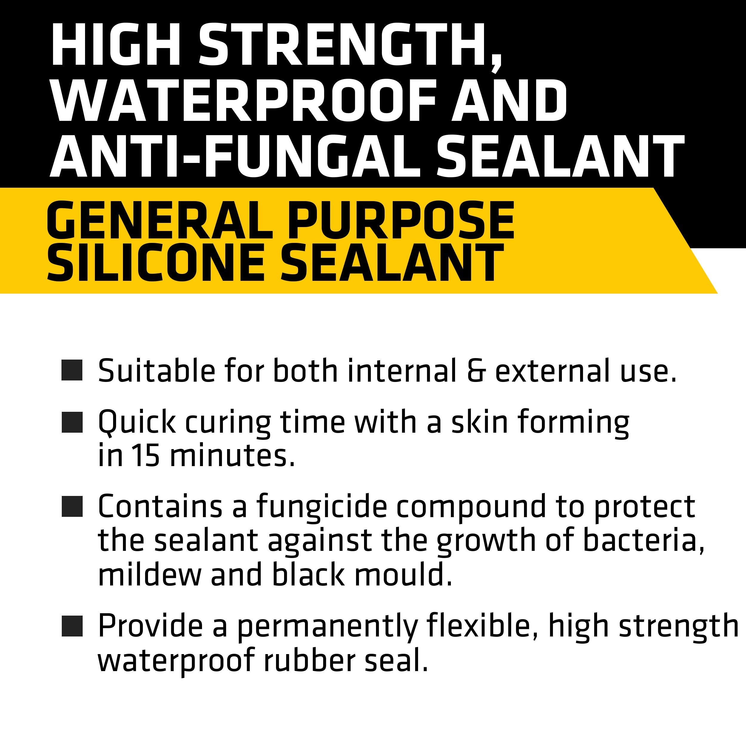 Everbuild GPSGY General Purpose Silicone Sealant, Grey, 280 ml (Pack of 2)