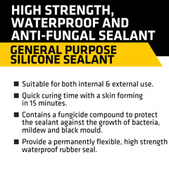 Everbuild GPSGY General Purpose Silicone Sealant, Grey, 280 ml (Pack of 2)