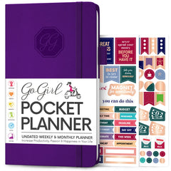 GoGirl Planner and Organizer for Women – Pocket Weekly Planner, Goals Journal & Agenda for Time Management & Productivity. Undated (Purple)