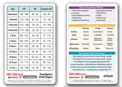 YardCard Paediatric Nursing Lanyard Cards   Developmental Milestones, Vital Signs, Abbreviations, GCS & More (PVC)