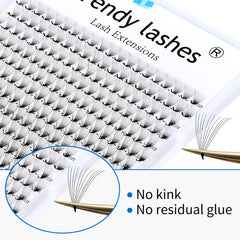 10D Premade Fans Eyelash Extension 320PCS 0.07mm D Curl 9-16mm Mixed Pre Made Fans Lashes Ponited Base Russian Volume Eyelash Extensions(320PCS-10D-0.07-D)