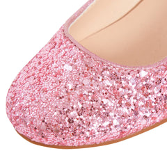 Lora Dora Girls Faux Leather Party Shoes Pink Glitter 1 UK