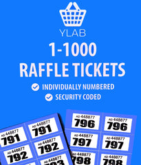 Raffle Tickets Book, 1-1000 - Choose Your Colour: Blue