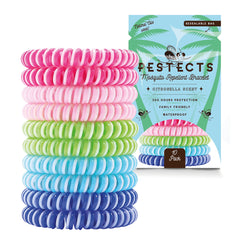 Pestects Mosquito Repellent Bracelet 10 Pack, Deet-Free Natural Anti Bug Wristbands for Adults & Kids, Lasts Up to 300 Hours, Waterproof (Mosquito Repellent Band)