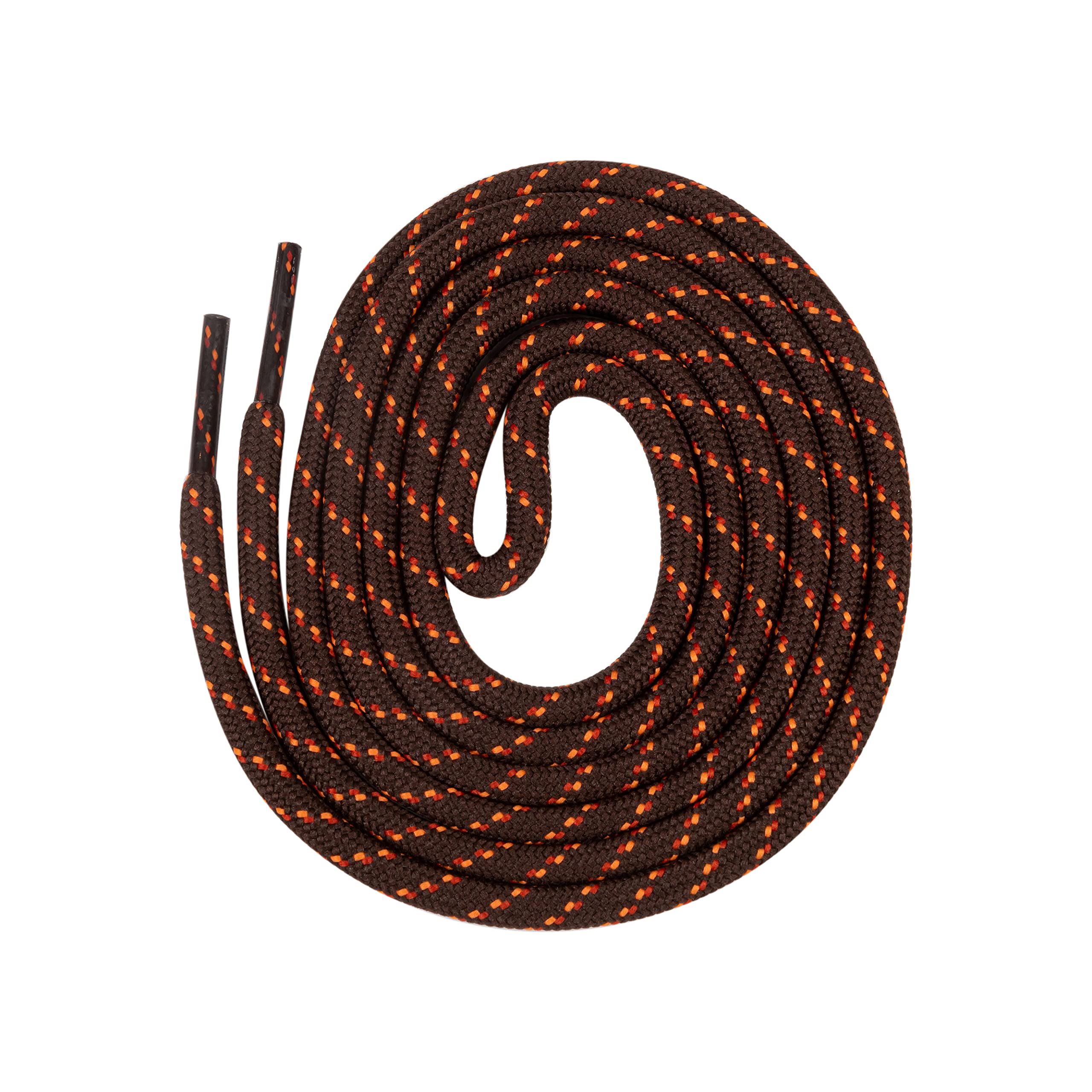 Kilter Strong Round Rope Style Shoelaces For Hiking Shoes and Boots - Brown/Dark Orange/Orange - 120cm - 47 inch (1 Pair)