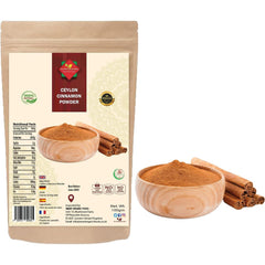 Ceylon Cinnamon Powder   Ethically Sourced 100% Authentic True Ceylon   Cinnamon Ground   Dalchini Powder   Premium Quality   Natural   Non GMO  Vegan   No additives   No Preservatives   100G