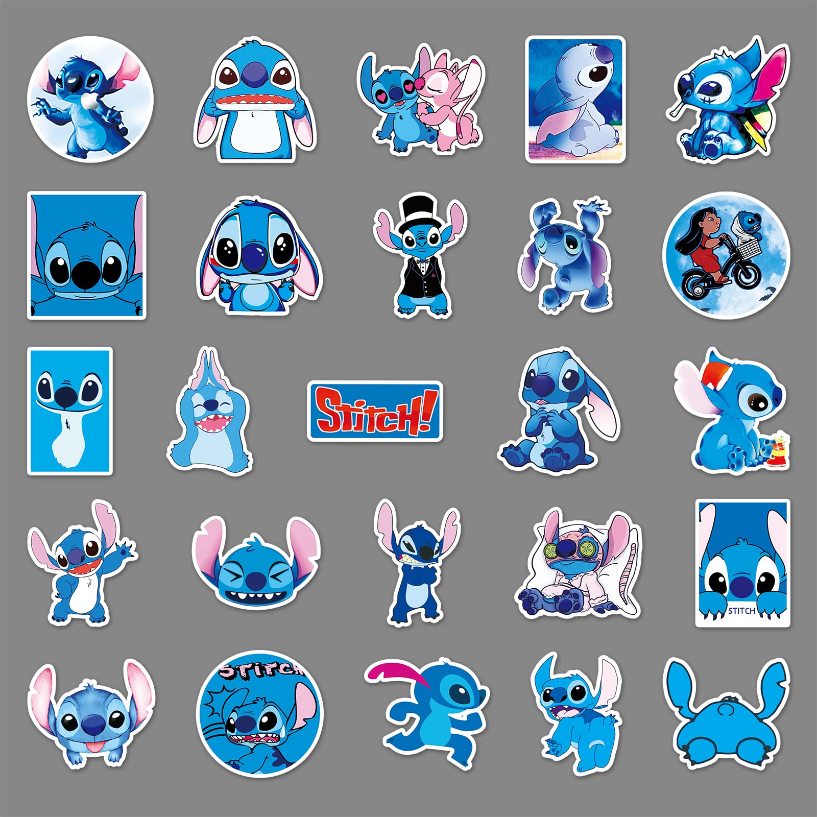 Yangsiw Stitch Stickers, Lilo and Stitch Stickers for Water Bottles, Vinyl Waterproof Stickers for Hydroflasks,Laptop,Computer, Stickers and Decals Kids Teens Gift 50pcs …