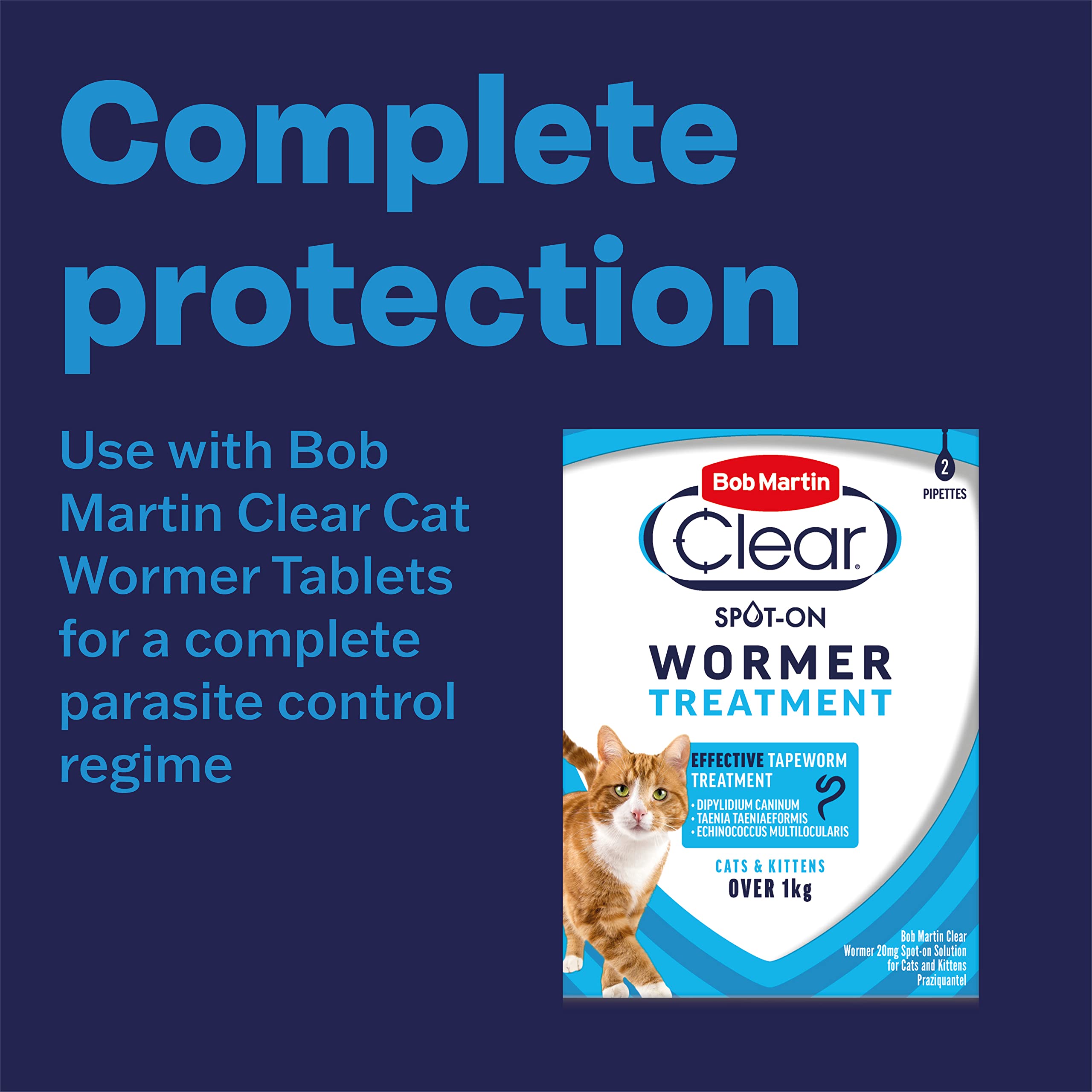 Bob Martin Clear Plus Spot On Flea Treatment for Cats and Kittens - Kills Fleas, Ticks, Lice and Flea Eggs (3 Pipettes)