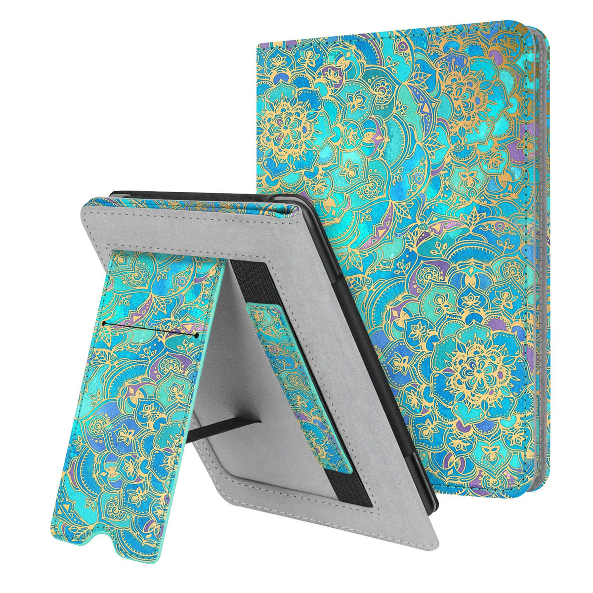 FINTIE Stand Case for 6 inches Kindle Paperwhite (Fits 10th Generation 2018 and All Paperwhite Generations Prior to 2018) - Premium PU Leather Sleeve Cover with Card Slot and Hand Strap, Shades of Blue