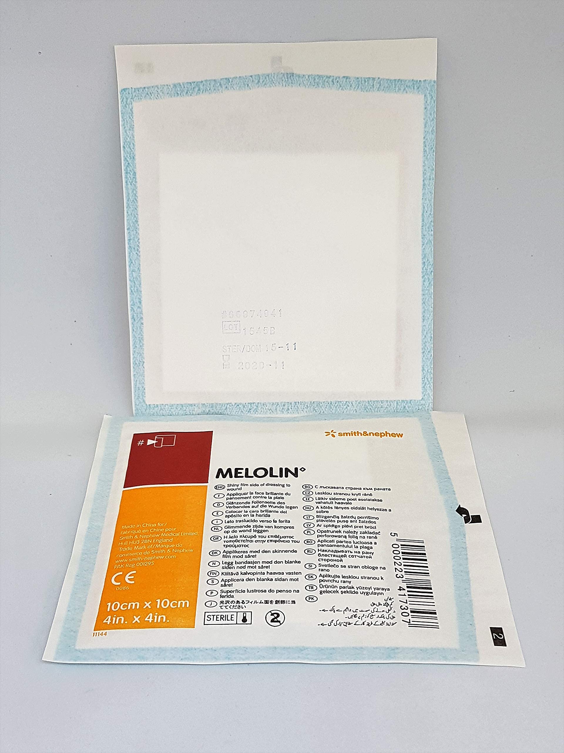 Smith & Nephew Melolin Wound Dressing 10 x 10 cm Cushioned Dressing Pads - Pack of 5