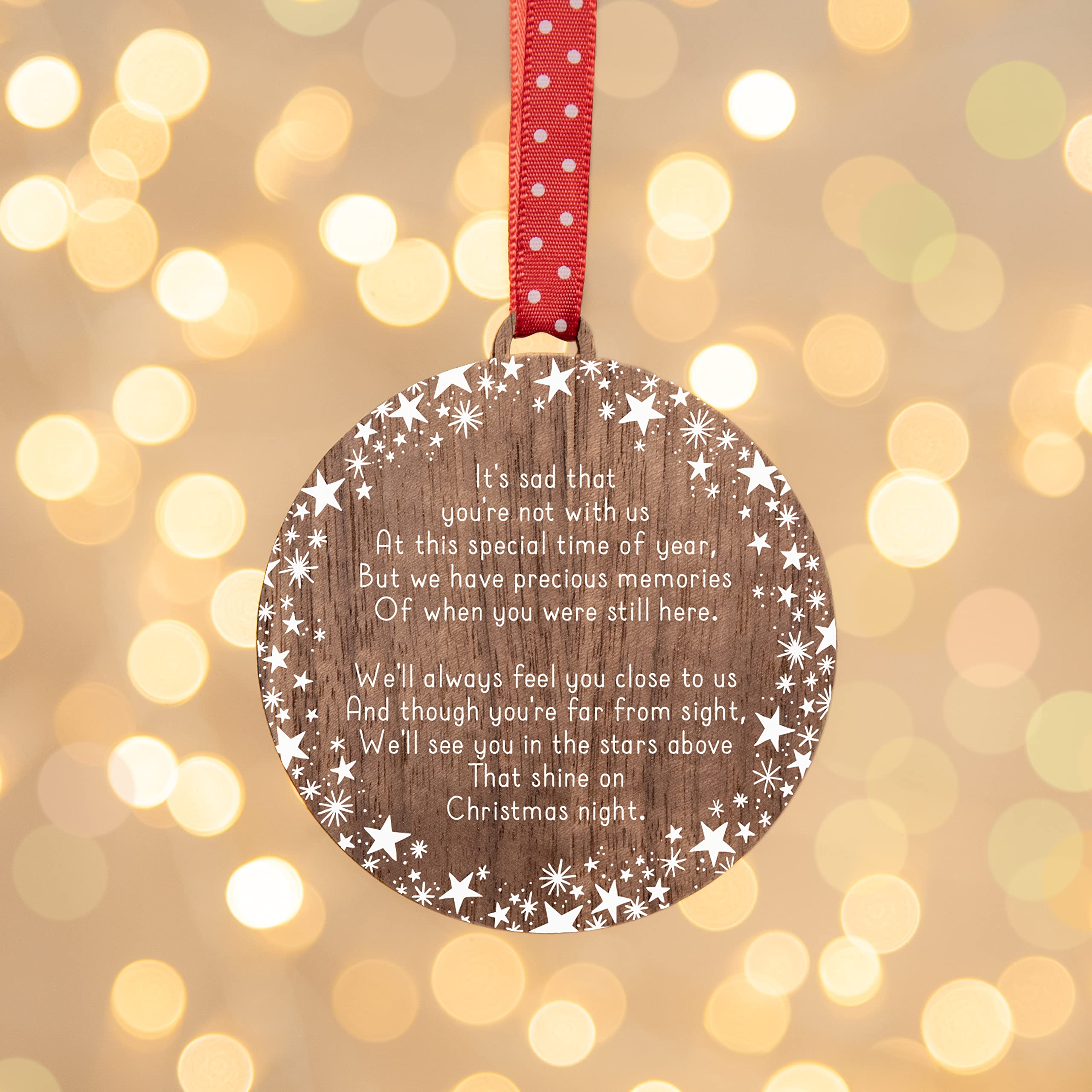 Memorial bauble ornament   in memory remembrance of a loved one Christmas tree decoration   xmas trees rustic wooden decorations   for mum dad son daughter baby pet