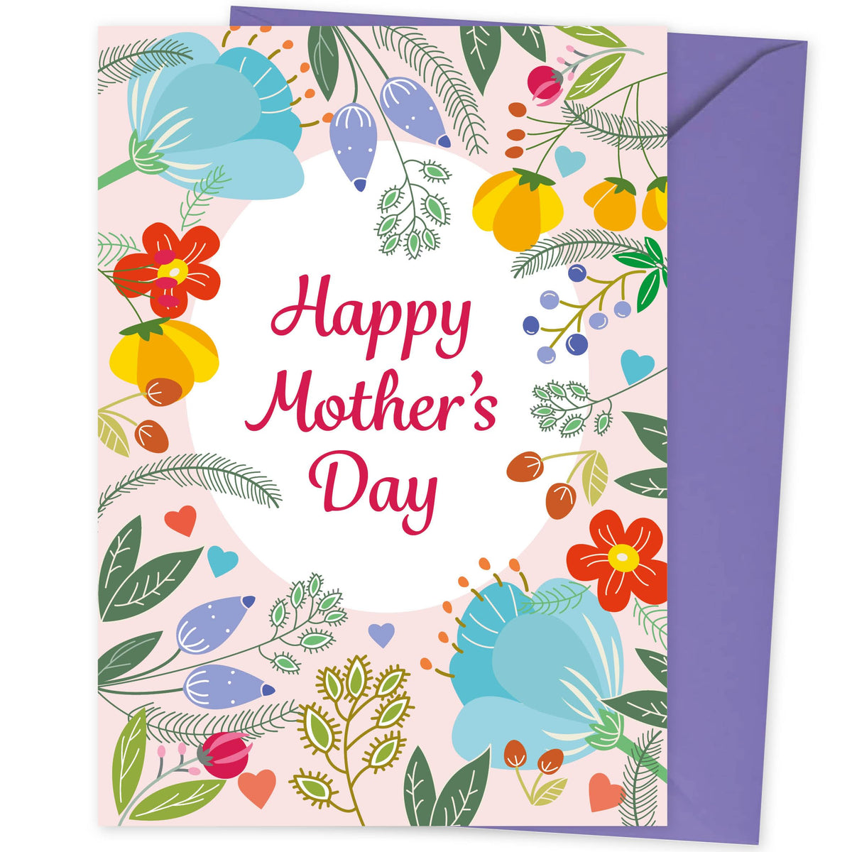 Absolutely Yours Mothers Day Card for Mum. Floral Design with matching Envelope. 210x148mm. Ecofriendly. Printed and Packed in UK