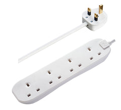 Masterplug BFG5-MP Four Socket Extension Lead, 5 Metre, 13 Amp, White