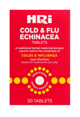 HRI Cold and Flu Echinacea - 30 Tablets. to Relieve The Symptoms of Colds and Flu Type Infections. 338 to 450 mg of Echinacea Purpurea. 1 Pack