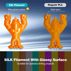 SUNLU Silk PLAand 3D Printer Filament, Shinny Silk PLA Plus Filament 1.75mm with Silky Glossy Surface, Smooth 3D Printing Finish, Brighter Dimensional Accuracy and/- 0.02mm, Brighter Silk Pink