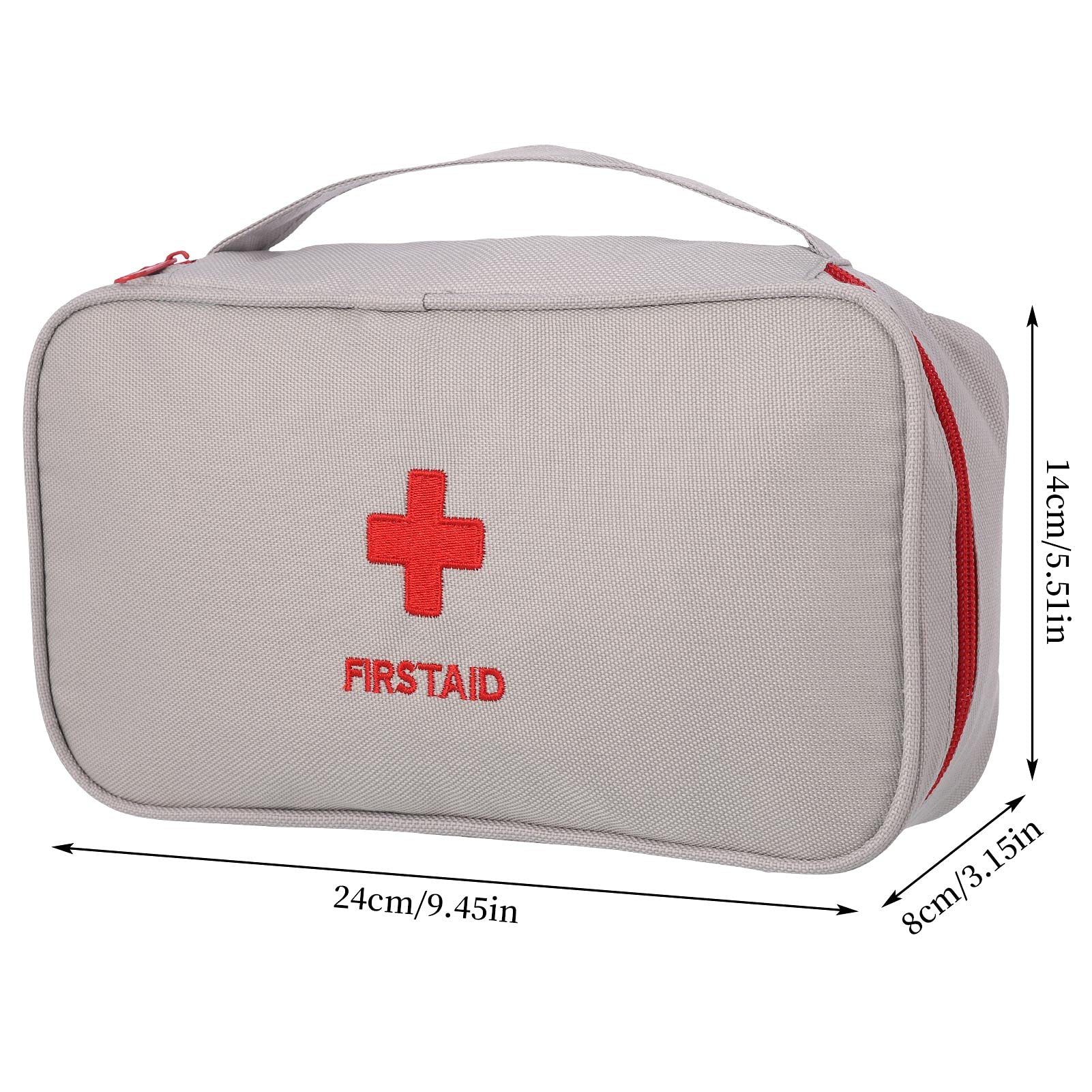 upain Empty First Aid Bag Medical Kit Pouch Travel Emergency Pouch Lightweight Medicine Storage Bag Multifunctional Layered for Emergency Home Office Car Outdoors Boat Camping Hiking Grey