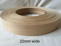 Vale Veneers 22mm Real Oak Wood Veneer Trim - 5 metre Roll of Pre Glued Iron on Edging Tape/Banding (22mm)