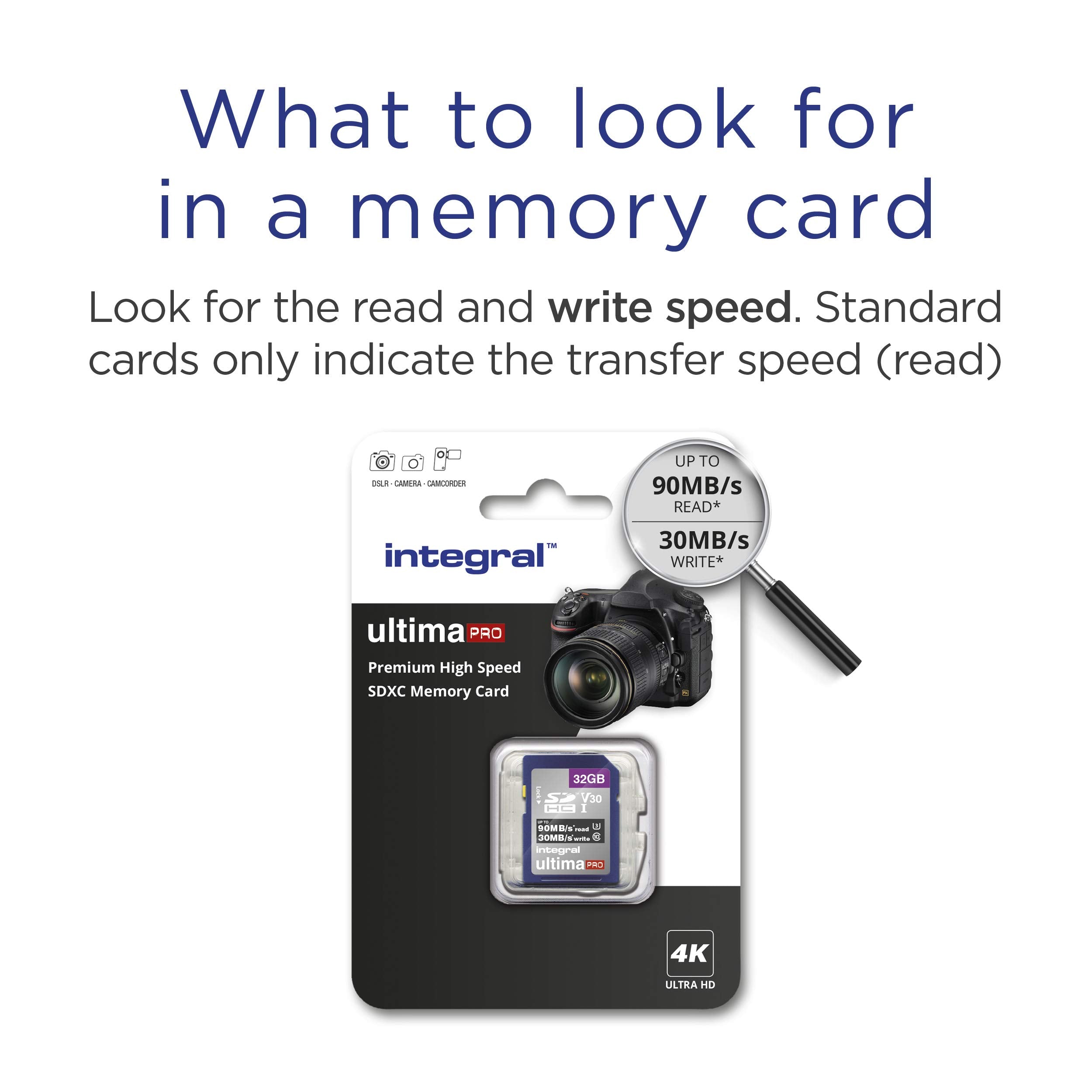 Integral 32GB 2 Pack SD Card with a 6 Slot Protective Metal Card Case - 4K Ultra-HD Video Premium High Speed Up to 90MB/s Read Speed - SDHC V30 UHS-I U3 Class 10 SD Memory Card Twin Pack