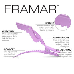 FRAMAR Pastel Crocodile Clips Hair – Professional Hair Clips For Styling, Sectioning Hair Clips Women, Alligator Clips Hair Sectioning Clips, For Hair Salon, Hair Clip – 10 Pk