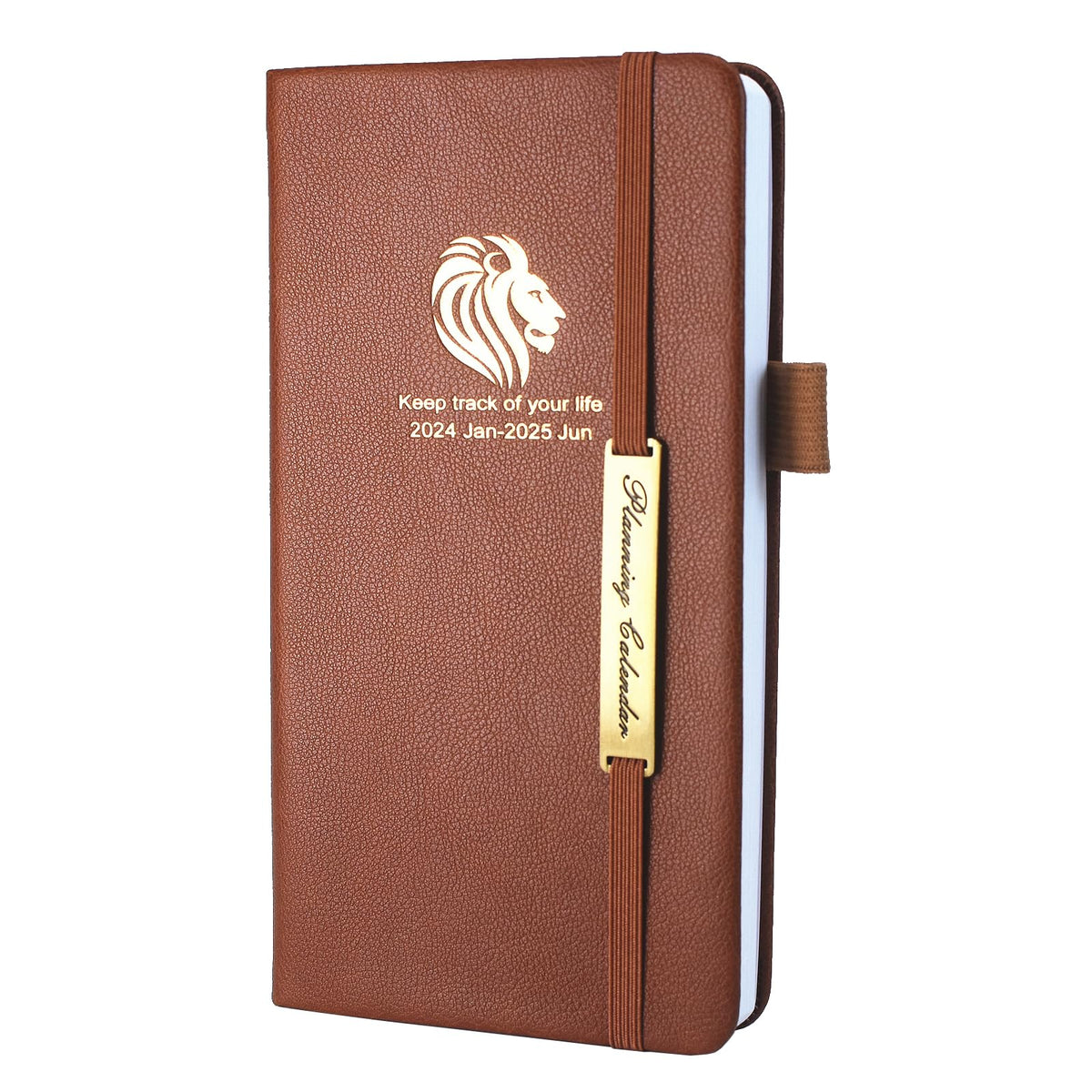 Diary 2024-2025 - 18 Month Diary from Jan. 2024 to Jun.2025 Mid Year, A6 Pocket Week to View Diary, Weekly & Month Planner with Leather Cover, Pen Loop, Inner Pocket (Brown)