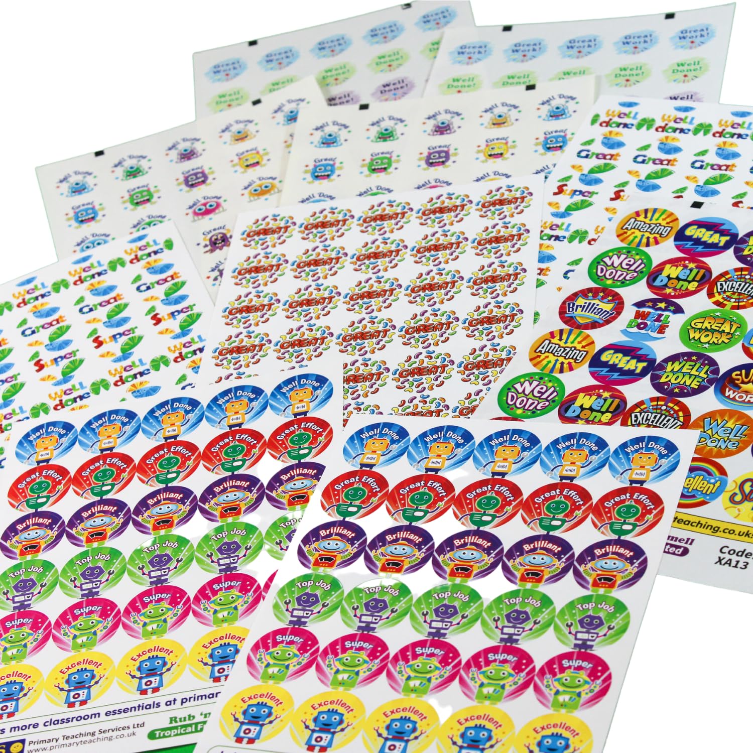 300 Mixed Scented Smelly Well Done Great Brilliant Youre A Star Motivational Childrens Pupils Teachers School Praise Reward Stickers Value Pack 25mm Primary Teaching Services