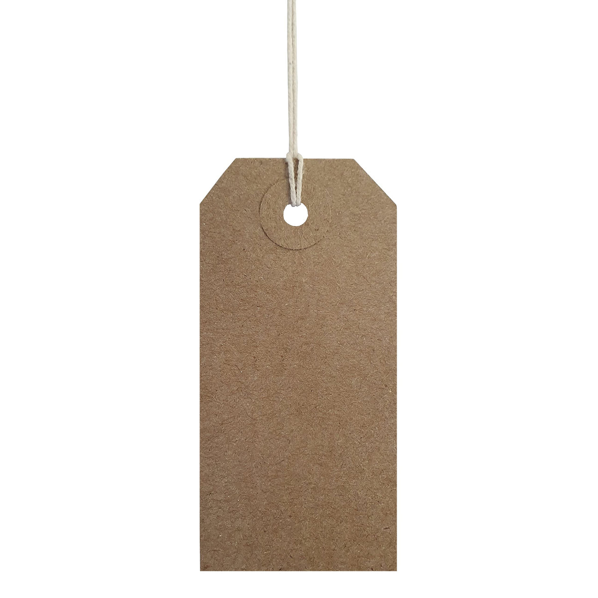 Swift Strung Tags Brown Reinforced Card Clothing Parcel Label String Hanging Gift Swing Tickets Kraft Hang Price Labelling 83mm x 41mm (Pack of 100)