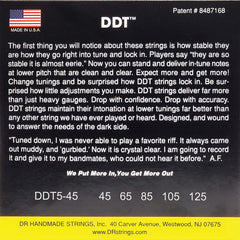 DR Strings DDT™ - Drop Down Tuning Bass Strings: 5-String Medium 45-125