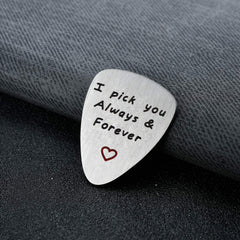 BESPMOSP Boyfriend Gifts I Pick You Always And Forever Guitar Picks For Husband Valentines Day Gifts For Him