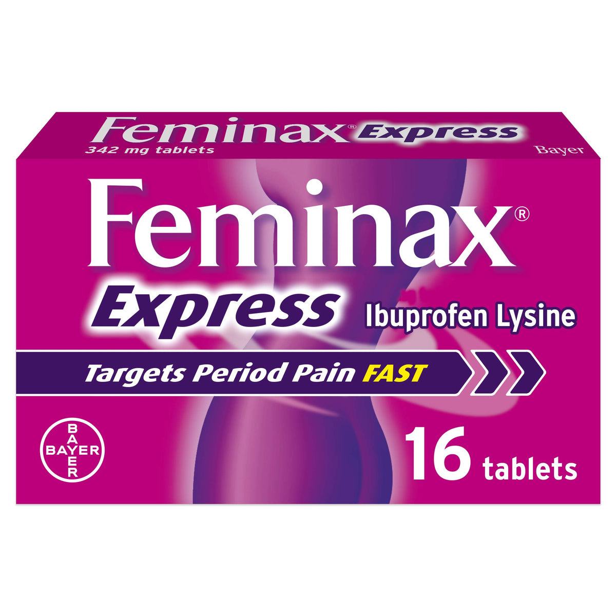 Feminax Express with Ibuprofen and Lysine - 342 mg x 16 Tablets